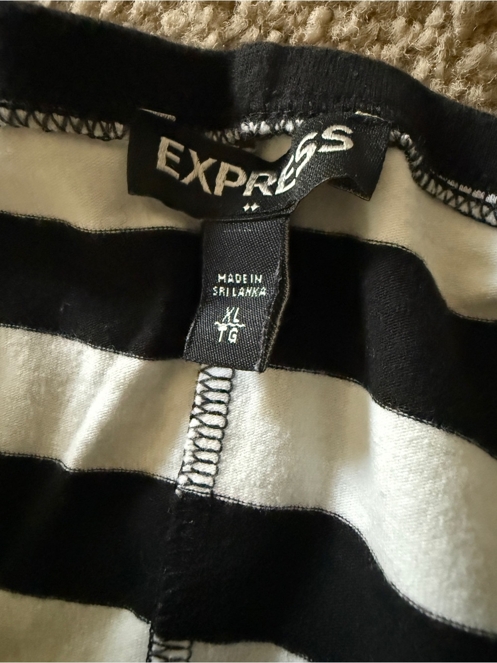 Express Black and White Striped Mini Dress - Picture 4 of 4